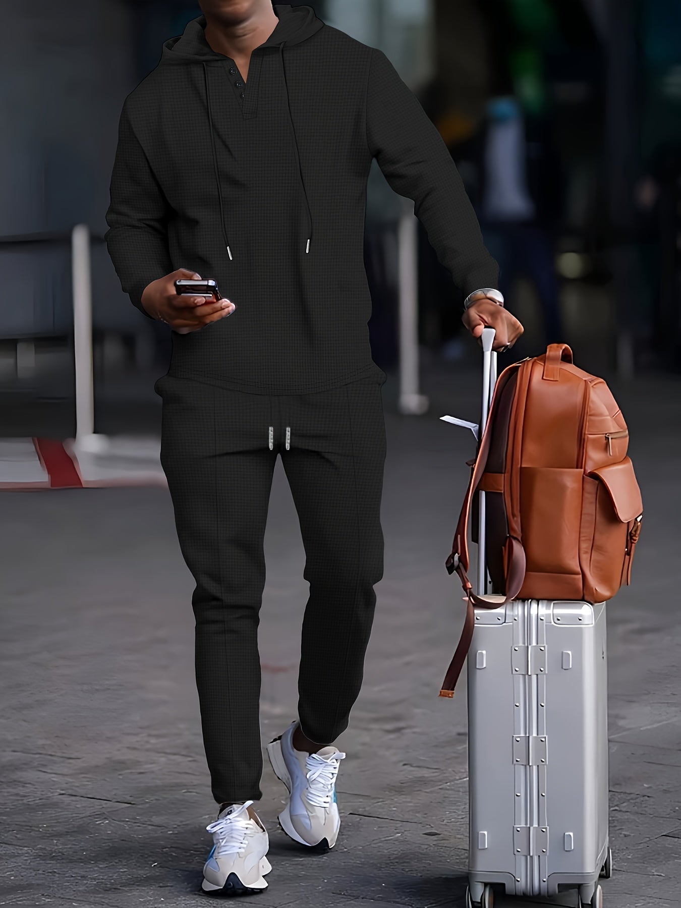 Mason - Waffelstrick-Hoodie & Jogger-Set