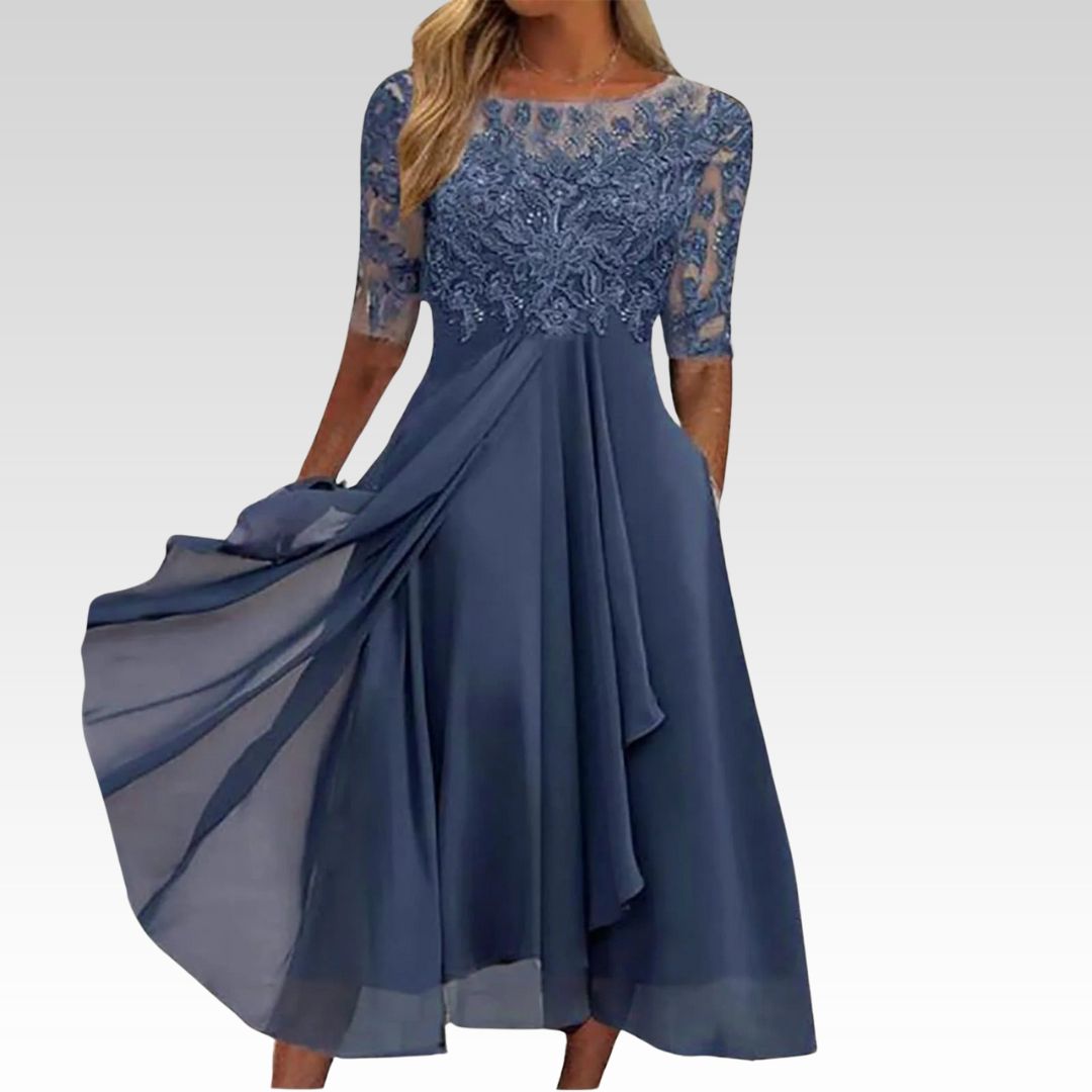 Margherita – Fließendes Midikleid mit Blumenmuster