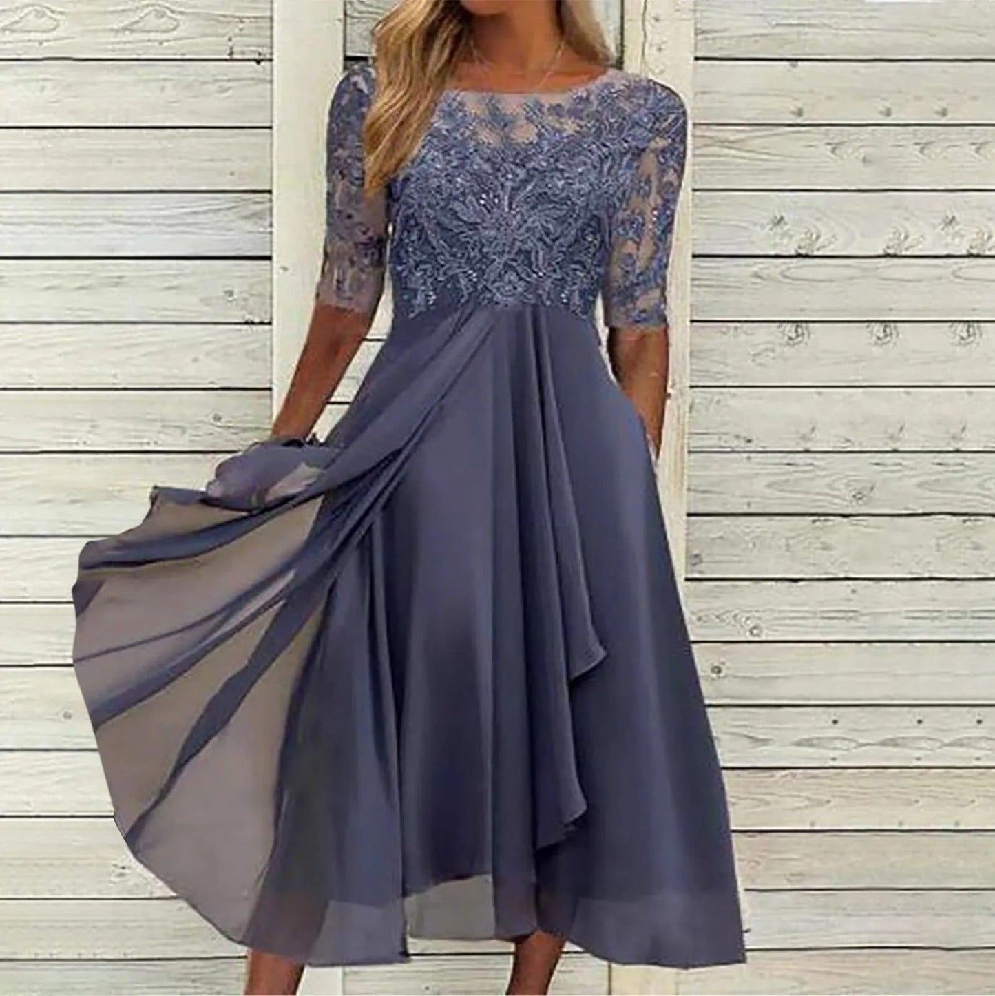 Margherita – Fließendes Midikleid mit Blumenmuster
