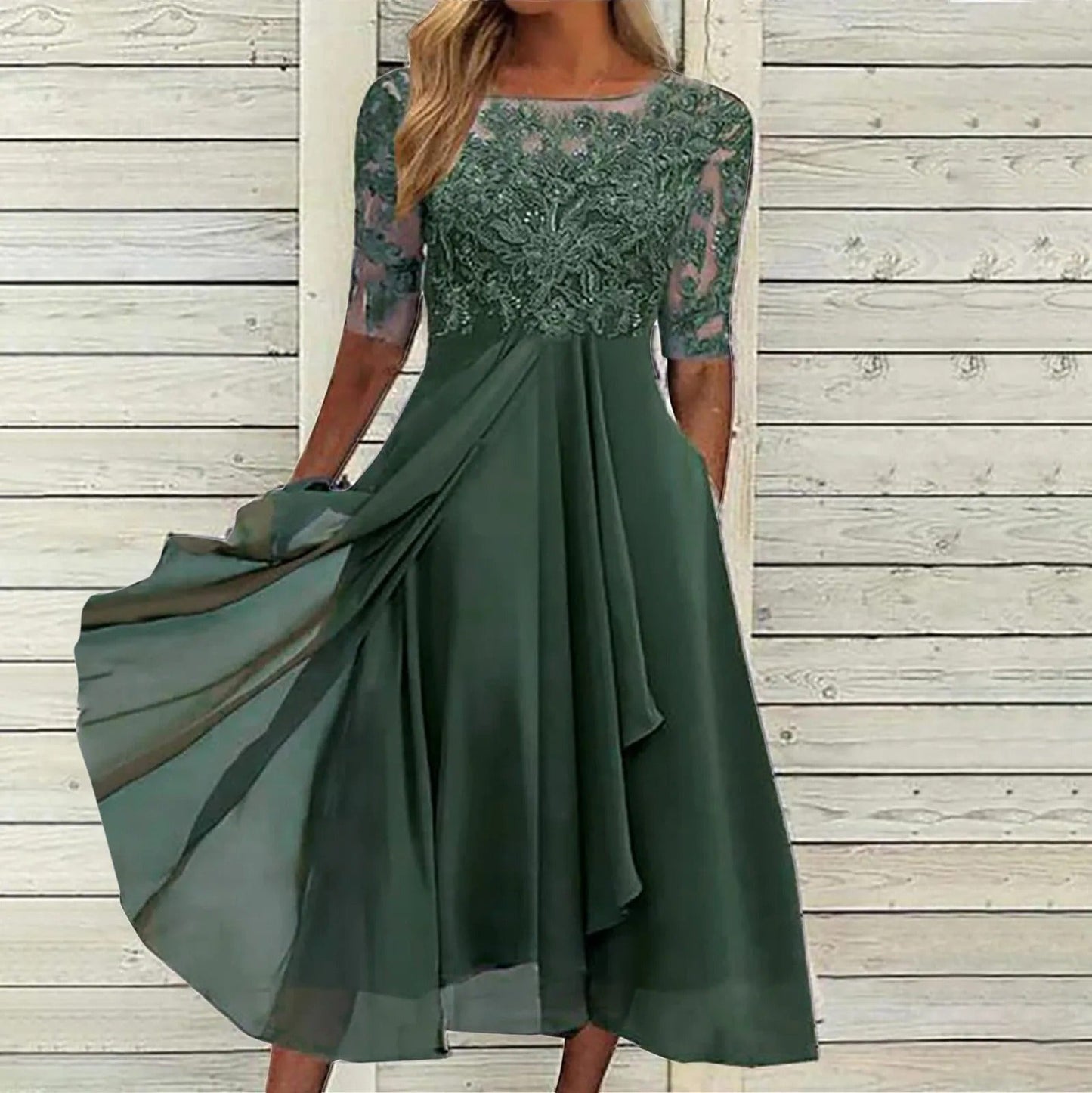 Margherita – Fließendes Midikleid mit Blumenmuster