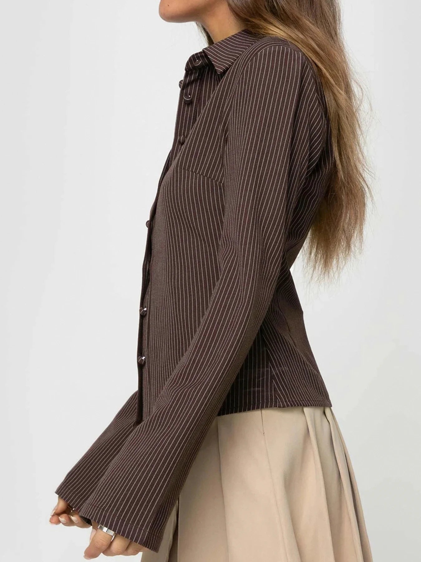 Veronica - Retro-Stil Bluse mit Knopfleiste