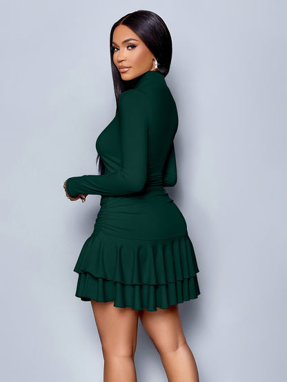 Camille – Schwarzes Minikleid mit Rüschen