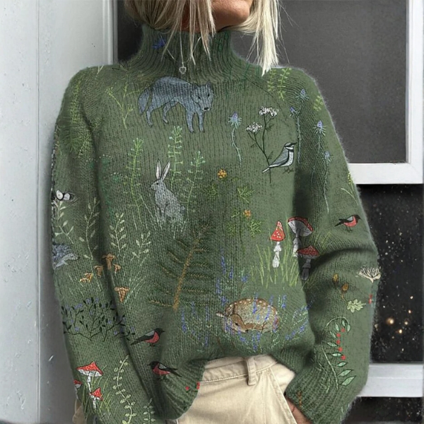 Zara- Warmer Floral Rollkragenpullover
