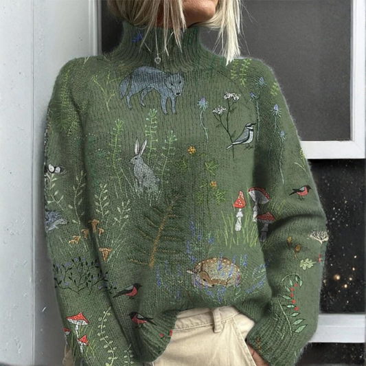 Zara- Warmer Floral Rollkragenpullover