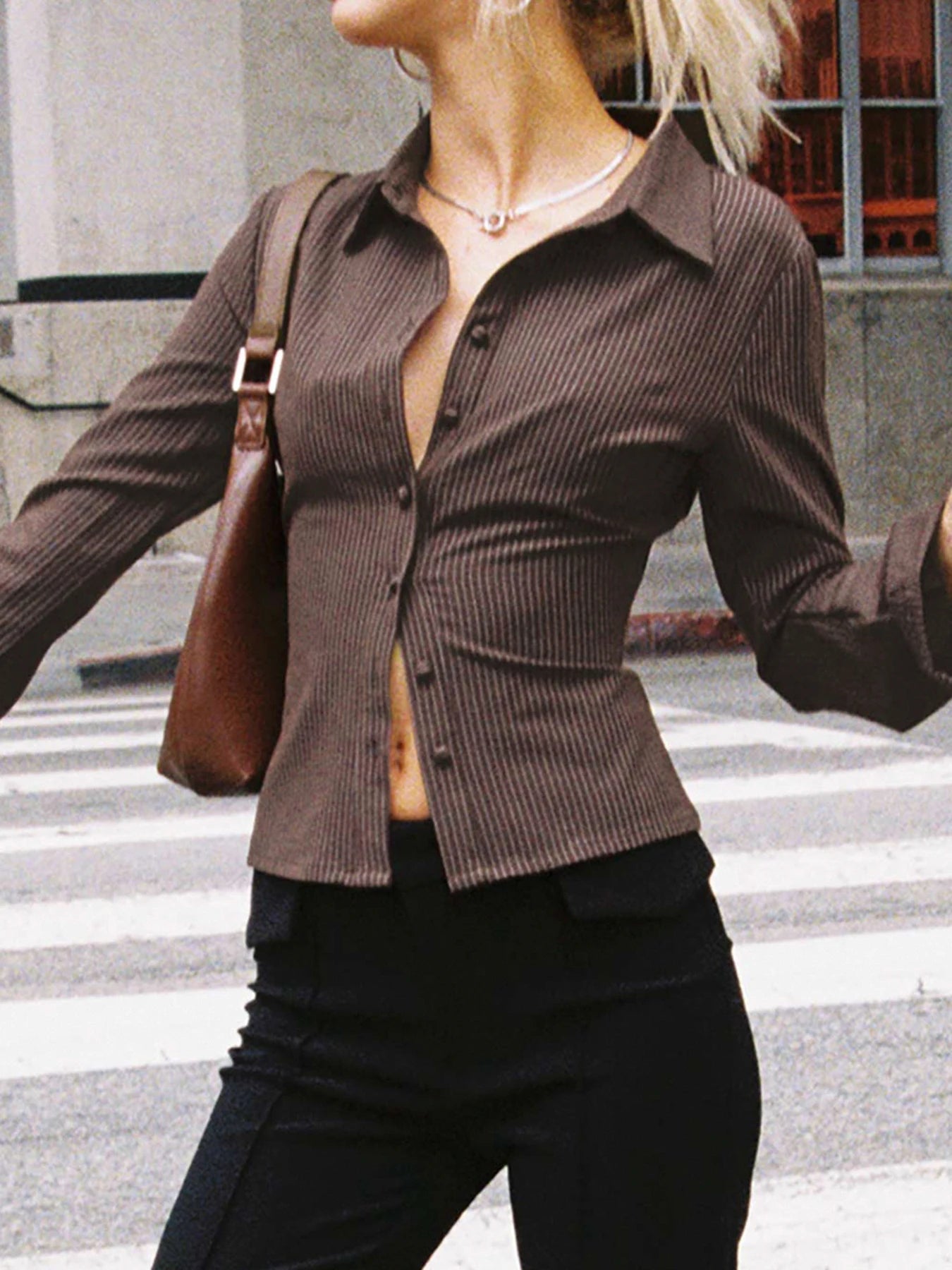Veronica - Retro-Stil Bluse mit Knopfleiste
