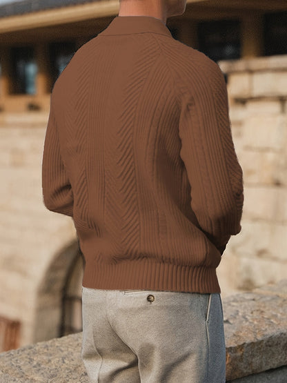 Adrian – Strukturierter Strick-Polo-Pullover