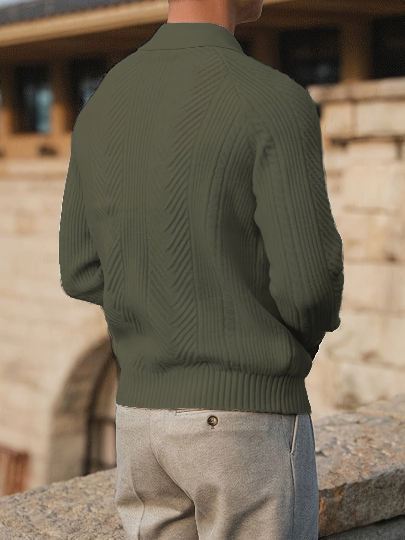 Adrian – Strukturierter Strick-Polo-Pullover