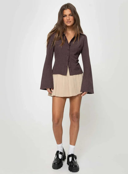 Veronica - Retro-Stil Bluse mit Knopfleiste