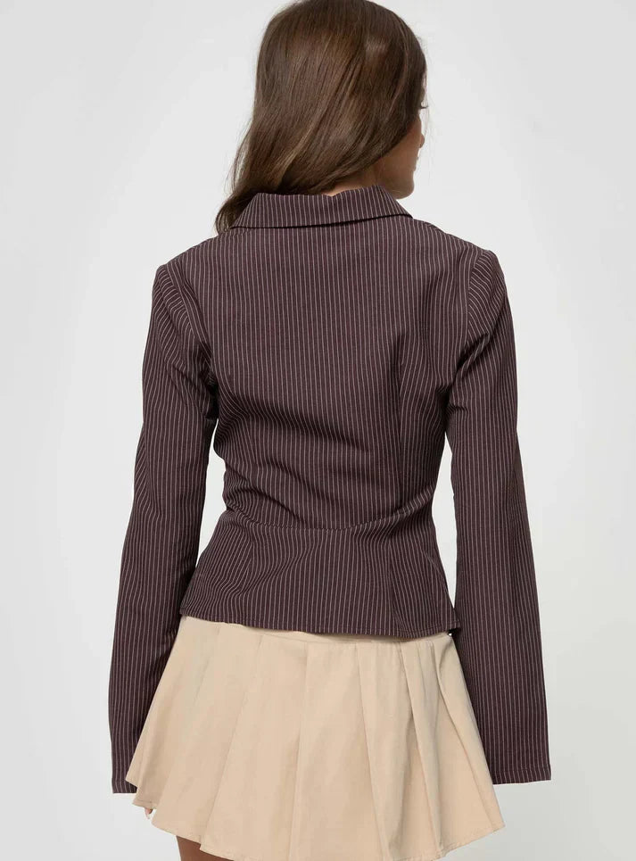 Veronica - Retro-Stil Bluse mit Knopfleiste